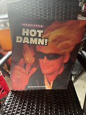 1990s Authentic Hot Damn Flame head Tin Bar Sign **Rare*** picture