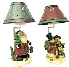 DEAL - Set of 2 Christmas Tealight Lamps - Santa Claus and Snowmen - 9