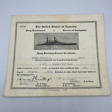 US Navy Training Course Certificate Seaman First Class 1936 USS NEVADA picture