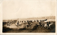 Wild West Show, Men Riding Horses RPPC Postcard picture