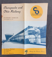 VINTAGE 1954 CHESAPEAKE & OHIO RAILWAY TIMETABLE The Chessie System  VG COND  53 picture