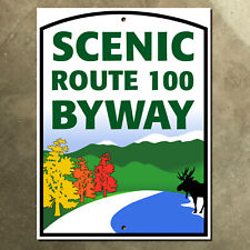 Vermont Scenic Route 100 Byway marker highway road sign 1990s moose 15x20 picture