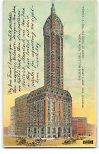New York City-NYC-Singer Building-Novelty-Eight Hour Work Day-Antique Postcard picture
