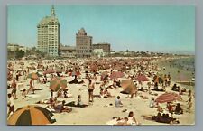 Long Beach Sunbathers Union Oil Co California Beach Scene Vintage Postcard picture