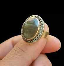 AN OLD PHARAONIC COPPER RING WITH A RARE GREEN STONE, IN THE BC EGYPTIAN STYLE picture