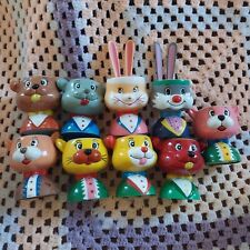 Vintage Plastic Egg Cups Darrell Lea x 9 Bears & Bunny's  picture