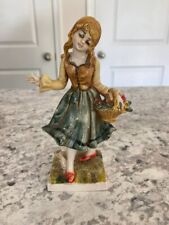 Vintage Statue Miniature Italian Girl Resin Small Figurine  picture