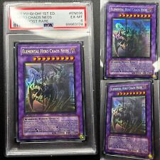 Yu-Gi-Oh Grail Misprint Elemental Hero Chaos Neos - 1st Edition Ghost - PSA 6 picture