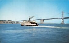 Postcard CA San Francisco Bay Ferryboat Steamer  Bridge Smoke picture