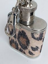 Sparkling Animal Print Mini Flask Novelty Keychain Clip picture