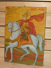 Vintage hand painted Orthodox icon Saint Menas picture
