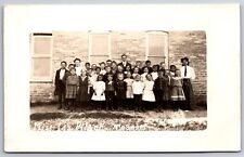 Manitowoc Wisconsin~Miss Isa Pilger Teacher & Happy Students In Group Photo~RPP picture
