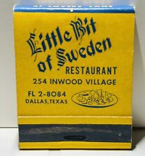 Vintage Matchbook Advertising  LITTLE BIT OF SWEDEN DALLAS TX #C picture