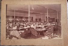 Vintage Old 1908 Photo Huge Office Morse Code Banking Insurance People Working + picture