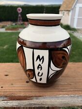 Beautiful Hand Made In Hawaii Pohaku Vase signed by Geri Lum 🤎🤎 6x4.5 picture