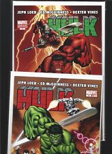 Hulk #11 both Regular + Variant covers Jeph Loeb Red Hulk vs Green Hulk picture