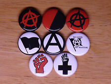 Anarchism 8 buttons pins badges anarchy anarchist stateless anarcho syndicalism picture