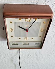 Vintage 1960s LUX Mid-Century Electric Calendar (Date Month) Wall Clock. WORKS picture
