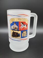 Large Vintage Dollywood Frosted Glass  Mug Dolly Parton Souvenir Butterfly  picture