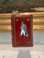 Limoges Porcelain Cognac Flask Napoleon 22kt Rare Burgundy Color picture