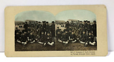 1905 Russo Japanese War Colorized Stereoview- Japanese Soldiers on Parade Ground picture