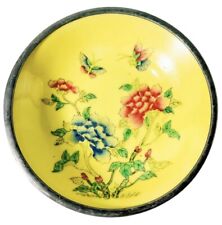 Vintage MCM Japan Arita-Yaki Pewter Encased Porcelain Ware Chrysanthemums picture