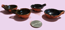 4 Vintage 1:6 Miniature Coffee Cups Terra Cotta Clay Handmade Primitive Mexican picture