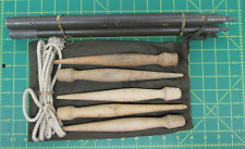 WW2 1945 Dated U.S. Military Pup Tent Shelter Half Poles/Stakes/Rope and Bag Set picture