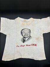 VERY RARE “I’m Safe With Ike” Youth T Shirt 1950’s Dwight D Eisenhower Campaign picture