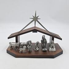 Vintage Rawcliffe Pewter 10 Piece Nativity Scene picture