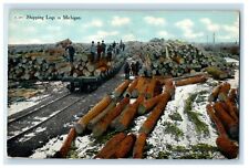 c1910's Shipping Logs In Michigan MI Unposted Antique Postcard picture