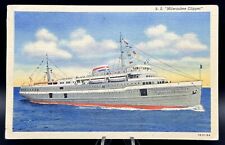 Vintage 1950 SS Milwaukee Clipper Linen Postcard Ship picture