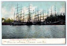 1908 Loading Lumber Export Port Blakely Seattle Washington WA Vintage Postcard picture