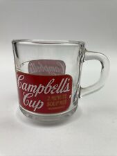 Campbell’s Cup 2 Minute Soup Mix Clear Glass Mug Vintage 70s 80s picture