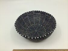 Authentic Hand-Beaded Miniature Basket - Unique Artisan Craft picture