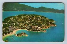 Acapulco Guerrero- Mexico, Aerial Caleta And Caletilla Beaches, Vintage Postcard picture