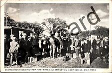 1918 DRAFTED MEN REC. FIRST PHYSICAL EXAM, Camp Devens MA, WWI postcard jj201 picture
