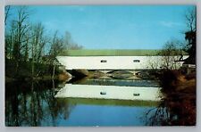 Elizabethon Tennessee TN Covered Bridge Doe River Postcard 1950s picture