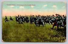 Postcard Military French Infantry Advancing on the Double Quick WW I  B682 picture