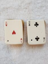 Vintage Arcadia Miniature Salt and Pepper Shakers Playing Cards picture