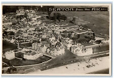 East Devon England RPPC Photo Postcard Seaton from the Air c1940's Vintage picture
