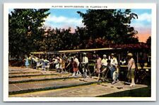 Vintage Florida Postcard -  Playing Shuffleboard picture