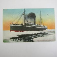 Ship Postcard Alaskan Steamer Ice Jam Bering Sea Steamship Antique 1911 Mitchell picture