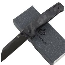 QSP Penguin Black G10 Handle Linerlock Folding Pocket Knife Carbon Fiber Overlay picture