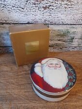 Vtg Mikasa Old Saint Nick Santa Round Covered Trinket Box Candy Jar Christmas picture