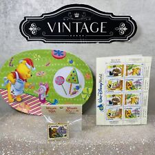Vtg 1996’Walt Disney World, Winnie The Pooh Pin, Canada Stamp Book & Plate HONEY picture