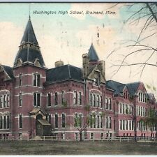 c1910s Brainerd, MO Washington High School Hand Colored Germany Postcard A186 picture