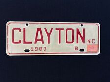 Vintage Clayton NC 1983 Front License Plate #8 Johnston County North Carolina picture