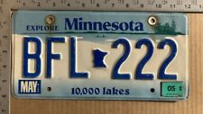 2005 Minnesota license plate BFL-222 triple 2 and sticker stack 14004 picture