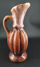 Retro Style Ceramic Pitcher Vase Gold Drip Glaze 8.75